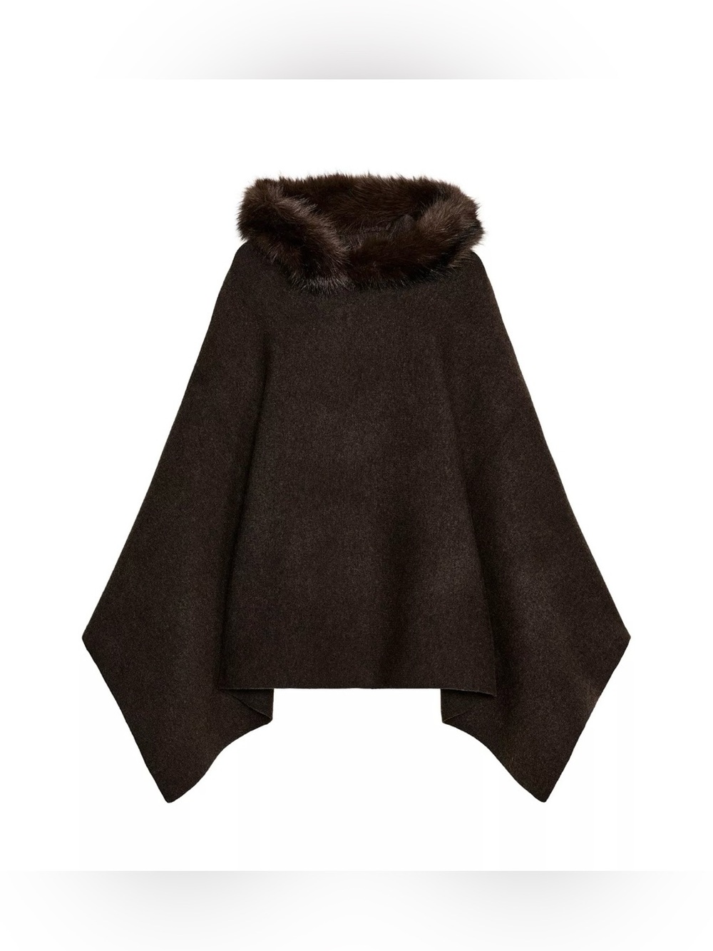 Zara Women's FAUX FUR KNIT CAPE
